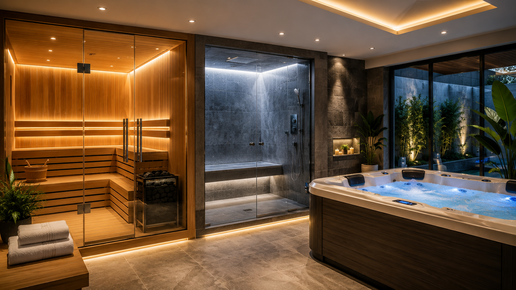 Steam room interior