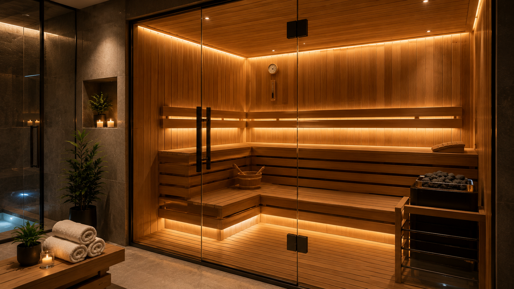 Sauna room interior